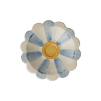 Ceramic Flower Dipping Bowl with Blue Hand Painted Stripes - Che Cose Belle