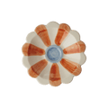 Ceramic Flower Dipping Bowl with Orange Hand Painted Stripes - Che Cose Belle