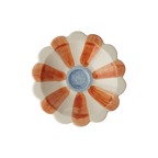 Ceramic Flower Dipping Bowl with Orange Hand Painted Stripes - Che Cose Belle