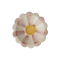 Ceramic Flower Dipping Bowl with Pink Hand Painted Stripes - Che Cose Belle