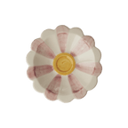 Ceramic Flower Dipping Bowl with Pink Hand Painted Stripes - Che Cose Belle