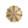 Ceramic Flower Dipping Bowl with Yellow Hand Painted Stripes - Che Cose Belle