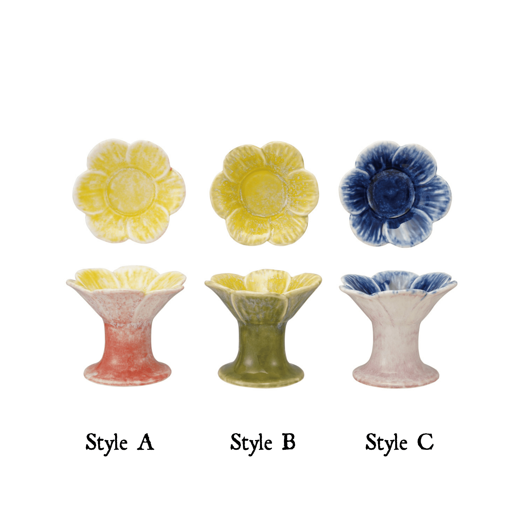 Ceramic Flower Footed Tealight Holder - Che Cose Belle