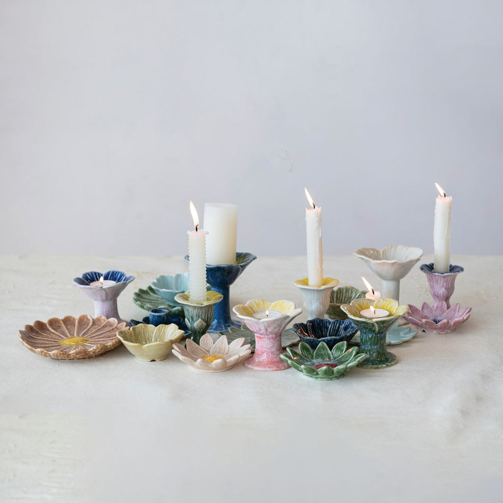 Ceramic Flower Footed Tealight Holder - Che Cose Belle