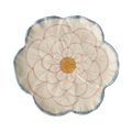 Ceramic Flower Shaped Side Plate with Blue Border - Che Cose Belle