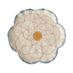 Ceramic Flower Shaped Side Plate with Blue Border - Che Cose Belle