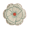 Ceramic Flower Shaped Side Plate with Pink Border - Che Cose Belle