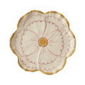 Ceramic Flower Shaped Side Plate with Yellow Border - Che Cose Belle