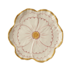Ceramic Flower Shaped Side Plate with Yellow Border - Che Cose Belle