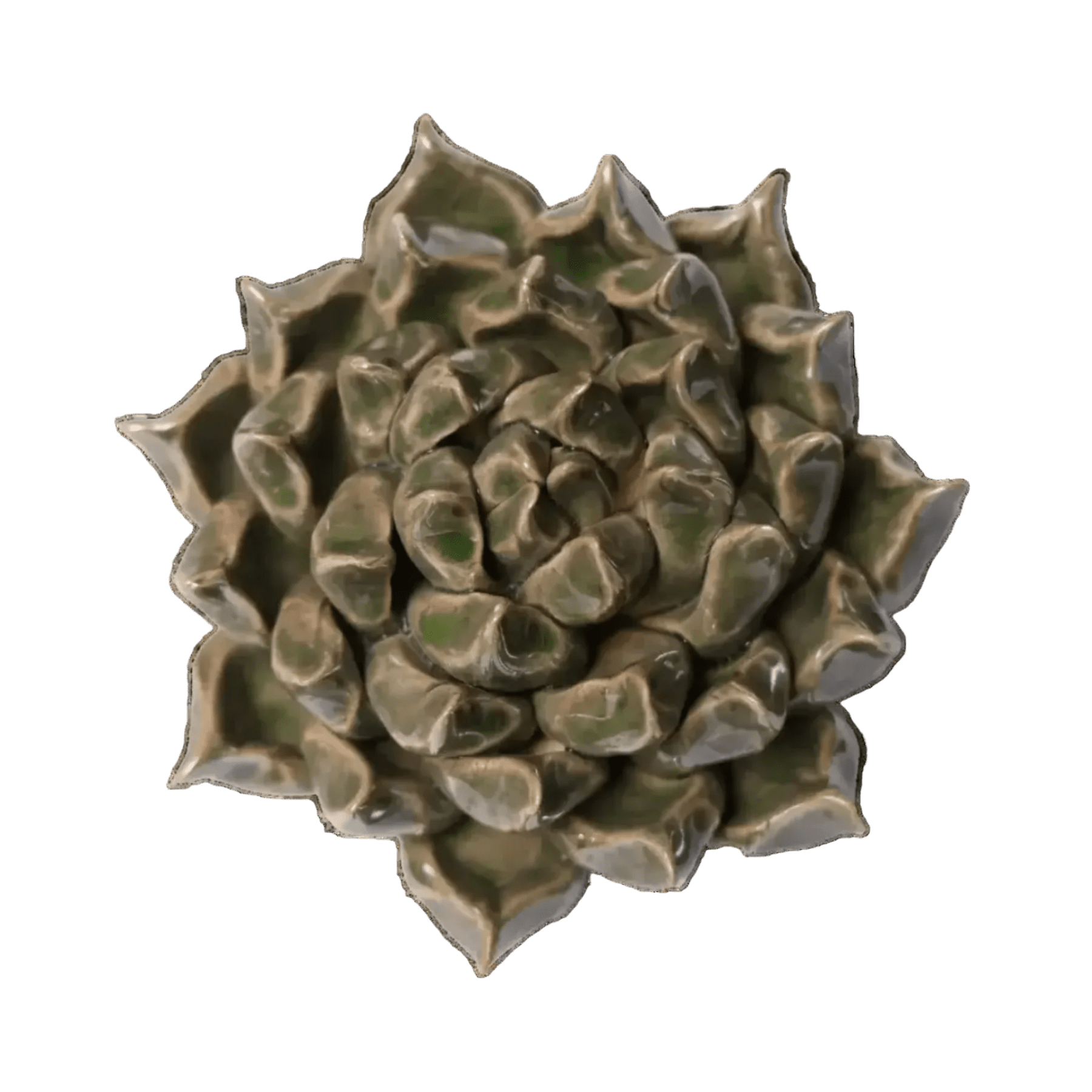 Ceramic Flower Wall Art Succulent Green 6: Large Succulent Green - Che Cose Belle
