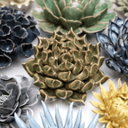 Ceramic Flower Wall Art Succulent Green 6: Large Succulent Green - Che Cose Belle