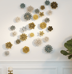 Ceramic Flower Wall Art Succulent Green 6: Large Succulent Green - Che Cose Belle