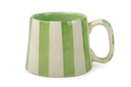 Ceramic Green Stripe Coffee cup - 3.5 x 2.5 Inches ( Set of 2 ) - Che Cose Belle
