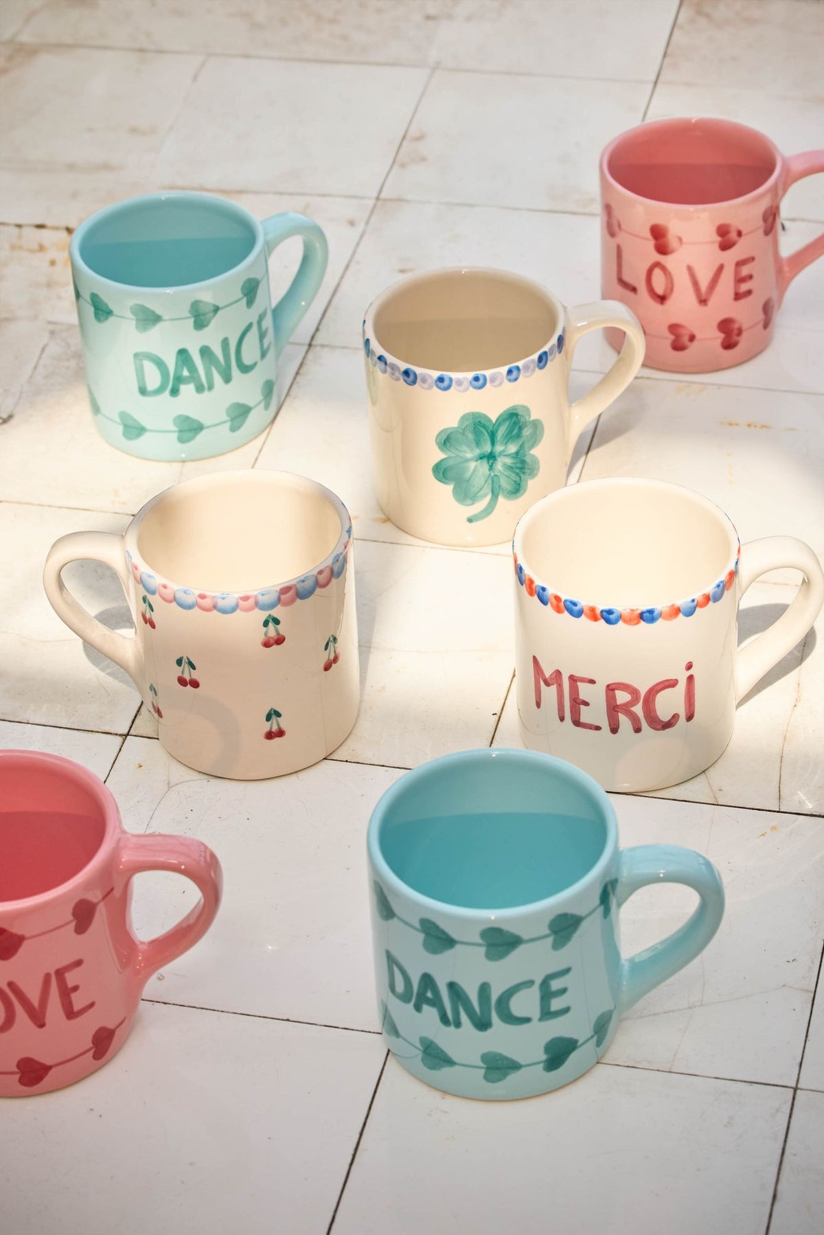 Ceramic Mug with Hand Painted Cherries - 14.2 oz - Che Cose Belle