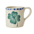 Ceramic Mug with Hand Painted Good Luck Clover - 14.2 oz - Che Cose Belle