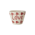 Ceramic Oval Espresso Cup with Hand Painted Love - 2.4 oz - Che Cose Belle