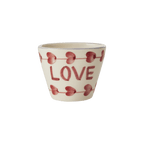 Ceramic Oval Espresso Cup with Hand Painted Love - 2.4 oz - Che Cose Belle