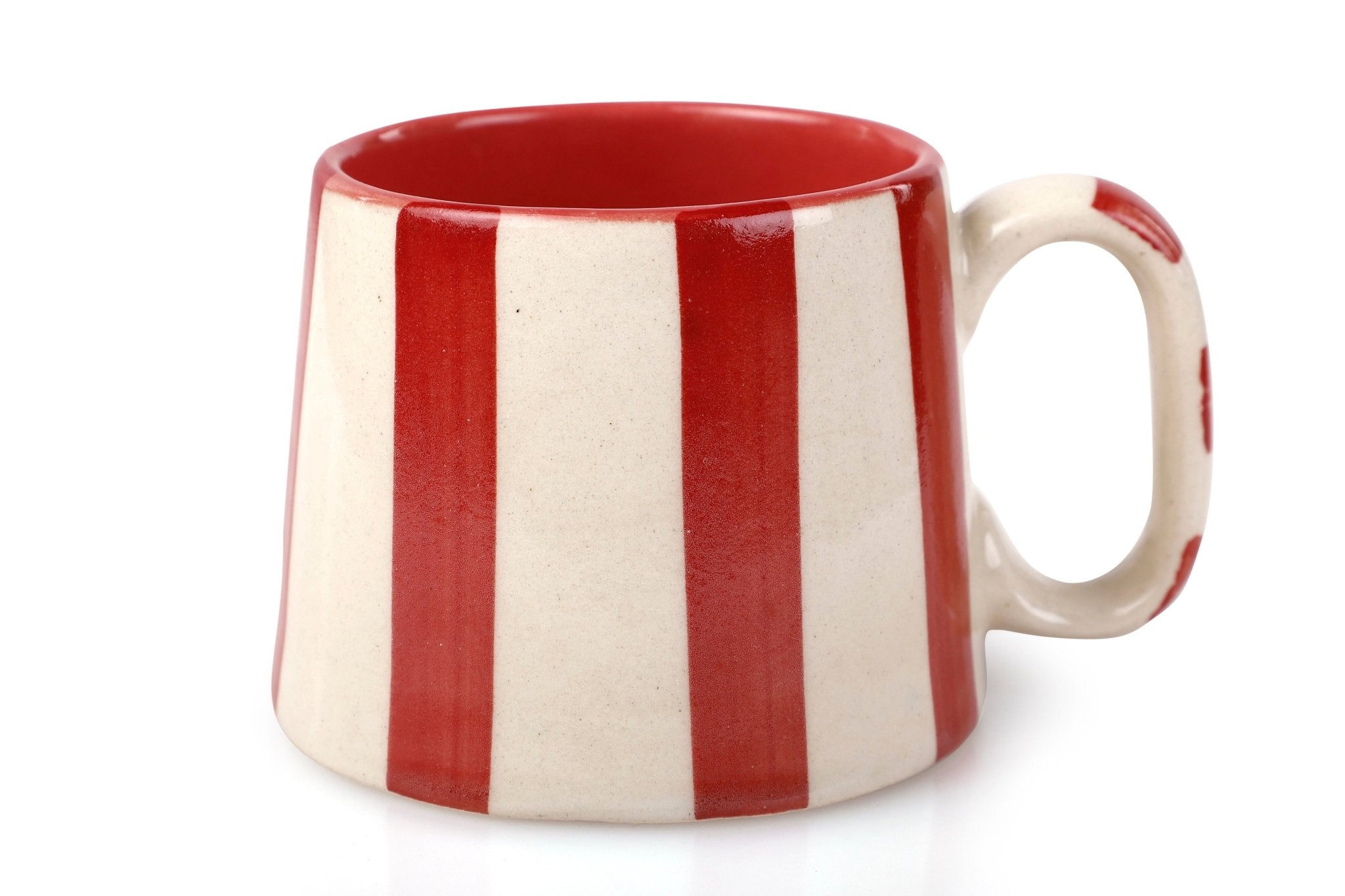 Ceramic Red Stripe Coffee cup - 3.5 x 2.5 Inches ( Set of 2 ) - Che Cose Belle