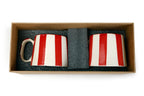 Ceramic Red Stripe Coffee cup - 3.5 x 2.5 Inches ( Set of 4 ) - Che Cose Belle