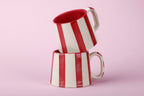 Ceramic Red Stripe Coffee cup - 3.5 x 2.5 Inches ( Set of 4 ) - Che Cose Belle