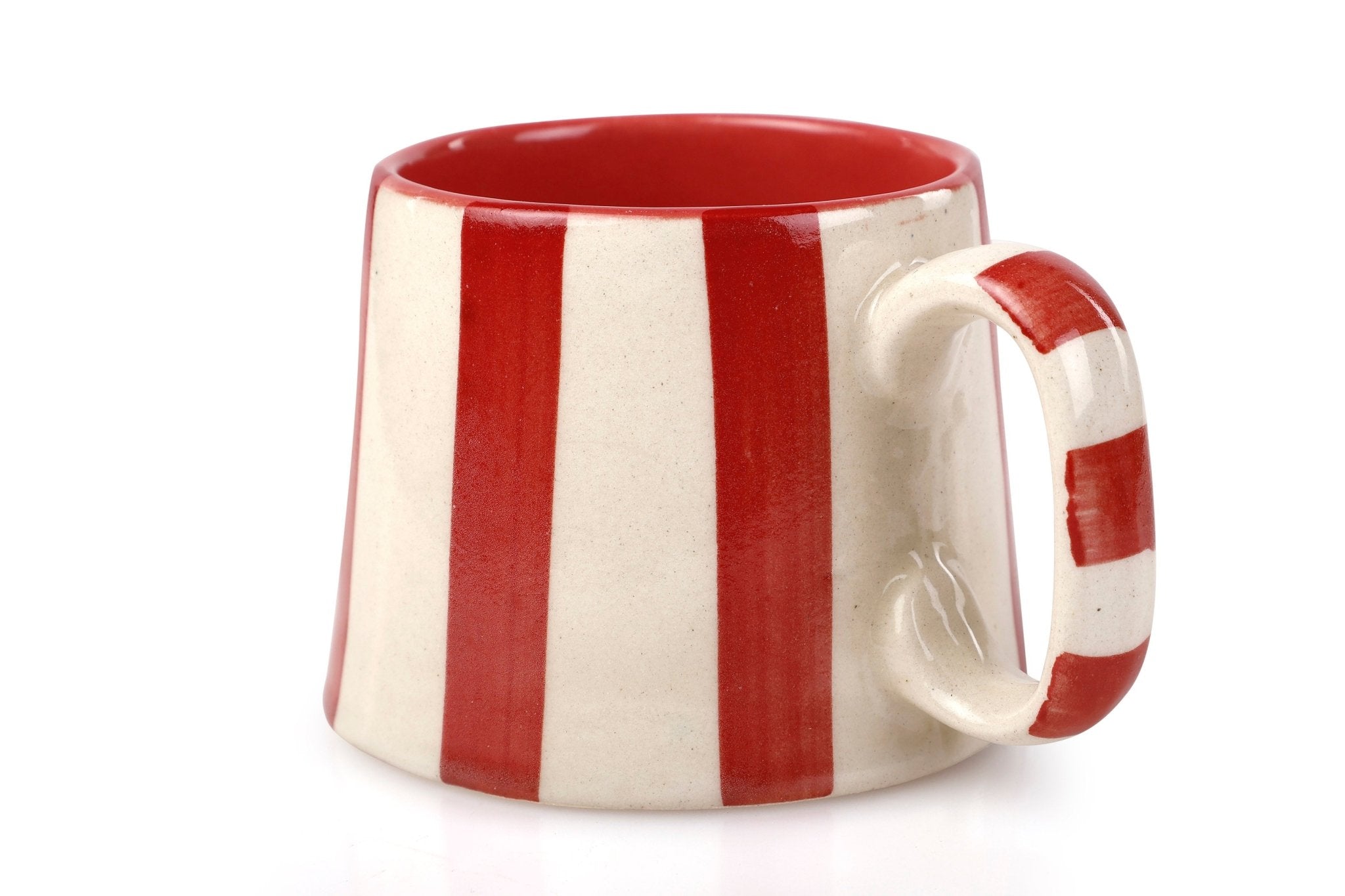 Ceramic Red Stripe Coffee cup - 3.5 x 2.5 Inches ( Set of 4 ) - Che Cose Belle