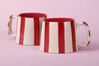 Ceramic Red Stripe Coffee cup - 3.5 x 2.5 Inches ( Set of 4 ) - Che Cose Belle