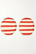 Ceramic Red stripe plate, 6.3x6.3 Inches ( Set of 2 ) - Che Cose Belle