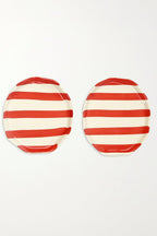 Ceramic Red stripe plate, 6.3x6.3 Inches ( Set of 2 ) - Che Cose Belle