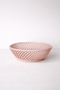 Ceramic Round Hand - Woven Basket – White, Beige & Pink Glazed Porcelain - Che Cose Belle