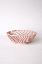 Ceramic Round Hand - Woven Basket – White, Beige & Pink Glazed Porcelain - Che Cose Belle