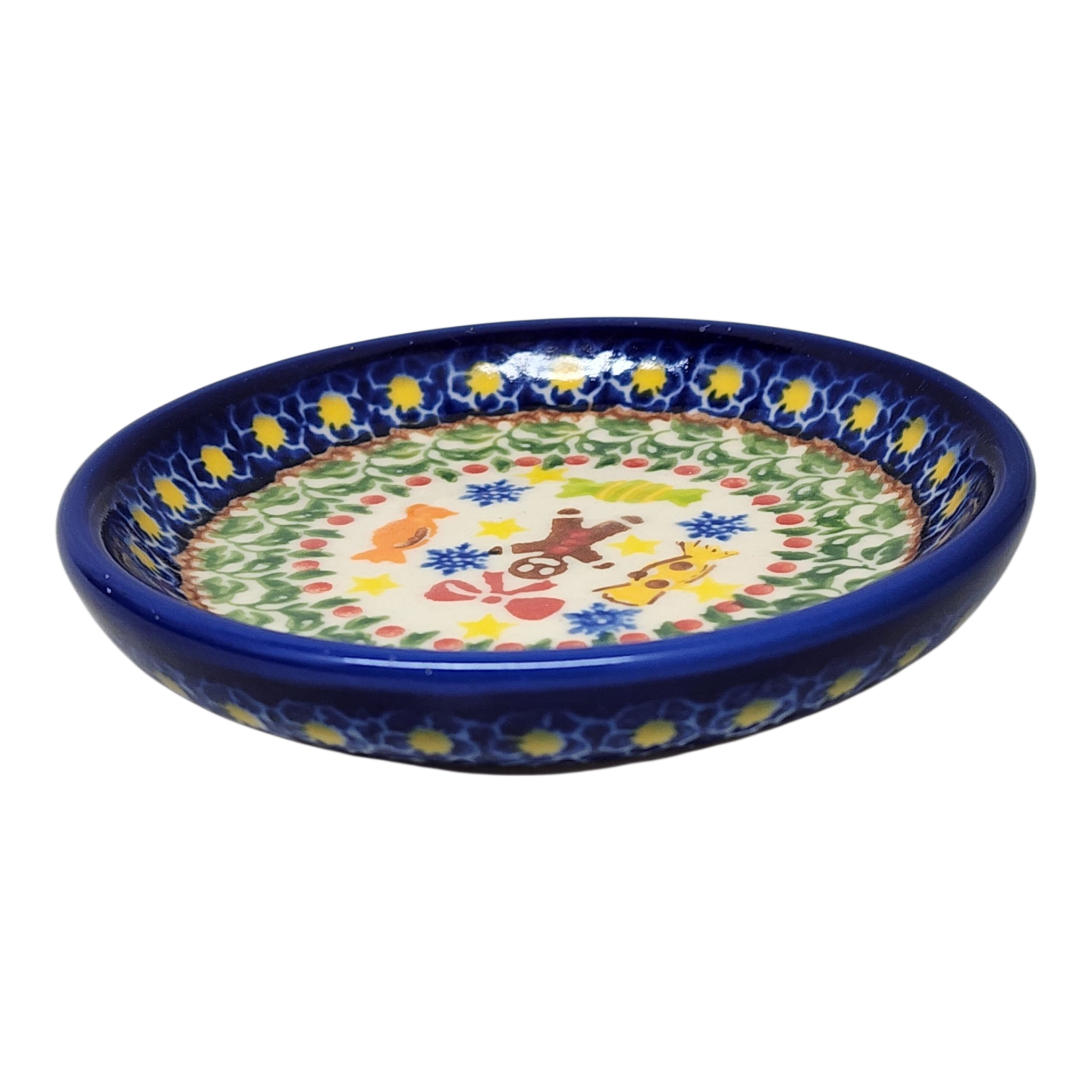 Ceramic Snack Plate - Gingerbread Celebration Pattern - Che Cose Belle