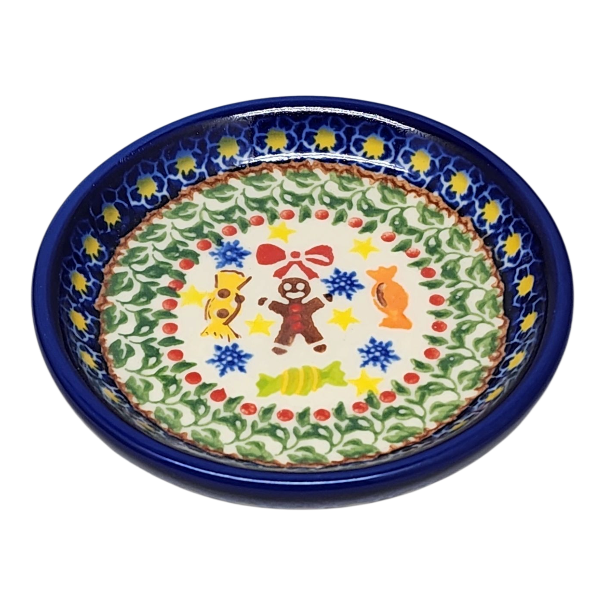 Ceramic Snack Plate - Gingerbread Celebration Pattern - Che Cose Belle