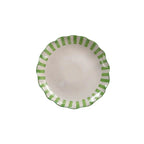 Ceramic Stripe Cake Stand, Green - 10 x 10 x 3.75 Inches - Che Cose Belle