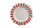 Ceramic Stripe Dinner Plate, Red - 10 x 10 x 1.25 Inches ( Set of 2 ) - Che Cose Belle