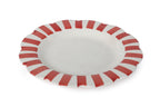 Ceramic Stripe Dinner Plate, Red - 10 x 10 x 1.25 Inches ( Set of 4 ) - Che Cose Belle