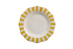 Ceramic Stripe Dinner Plate, Yellow - 10 x 10 x 1.25 Inches ( Set of 2 ) - Che Cose Belle