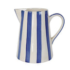 Ceramic Stripe Pitcher, Blue - 8.25x8.25x8 Inches - Che Cose Belle