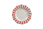 Ceramic stripe Salad Plate, Red - 8.25x 8.25 x 1.25 Inches ( Set of 2 ) - Che Cose Belle