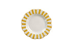 Ceramic stripe Salad Plate, Yellow - 8.25x 8.25 x 1.25 Inches ( Set of 2 ) - Che Cose Belle