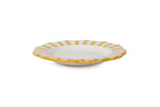 Ceramic stripe Salad Plate, Yellow - 8.25x 8.25 x 1.25 Inches ( Set of 2 ) - Che Cose Belle