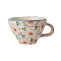 Ceramic Tea Cup with Hand Painted Flowers - Pink - 5.0 oz - Che Cose Belle