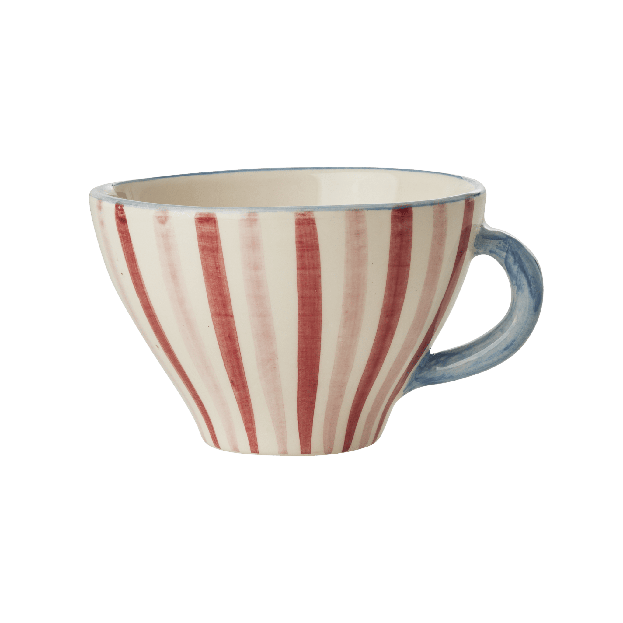 Ceramic Tea Cup with Hand Painted Stripes - 5.0 oz - Che Cose Belle