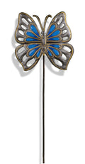 Cerulean Butterfly Painted Garden Stake - Che Cose Belle