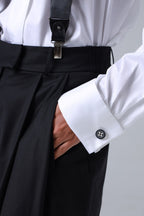 Chalk White Floral Print Handmade Italian Cufflinks with Clear Resin - Che Cose Belle