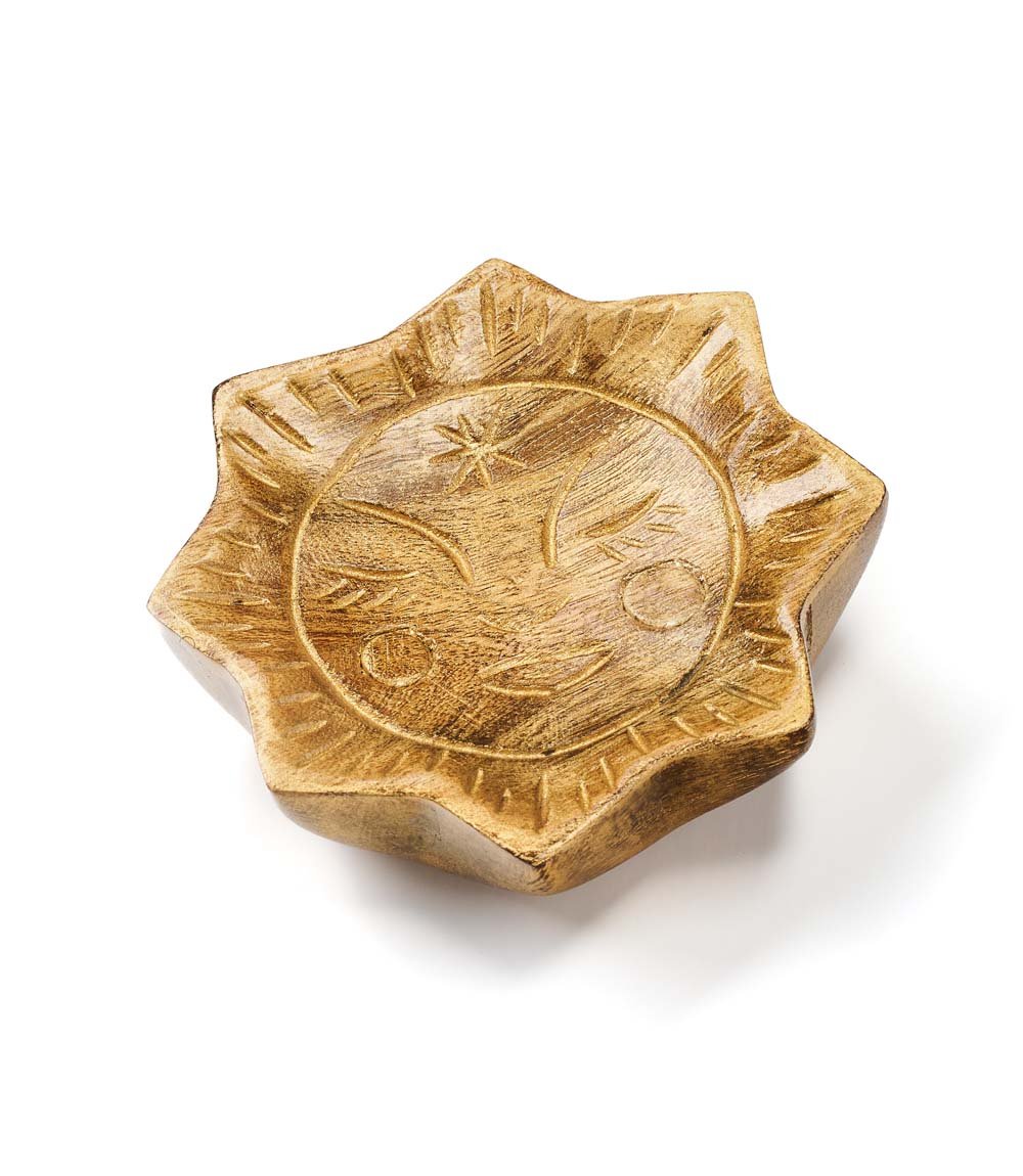 Chamak Sun Trinket Dish - Metallic Painted Wood - Che Cose Belle