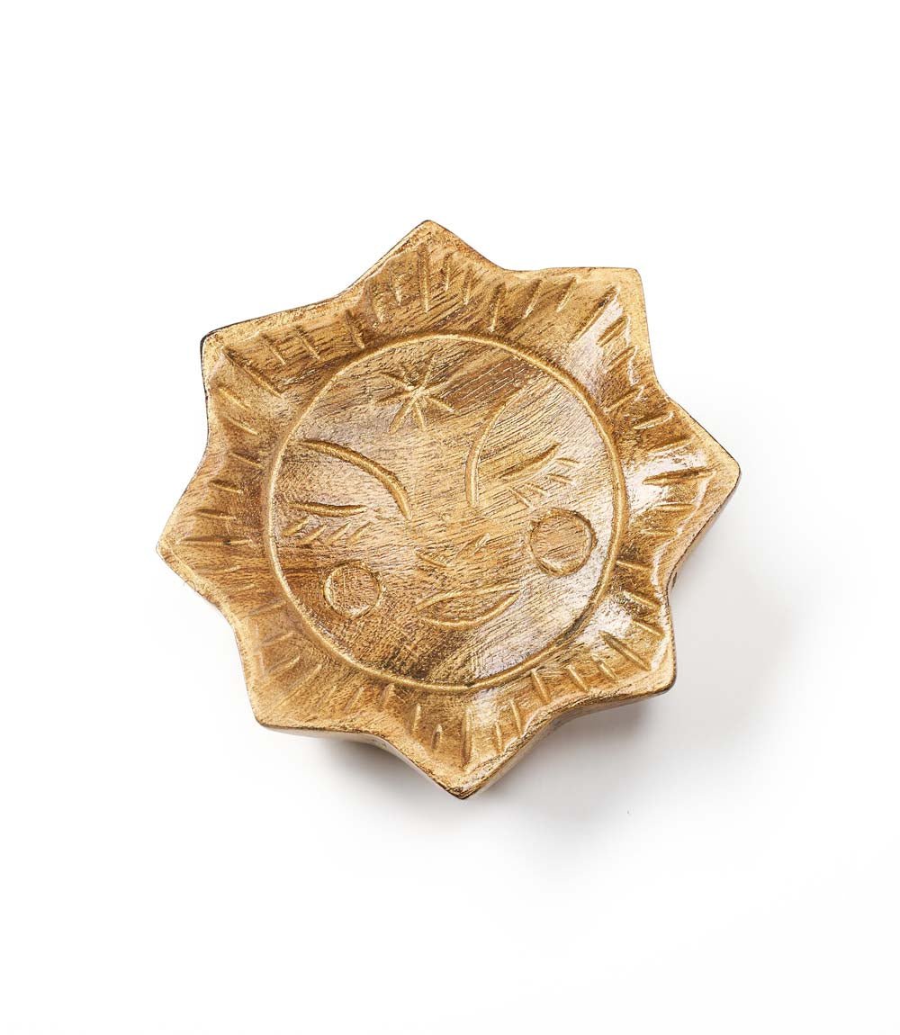 Chamak Sun Trinket Dish - Metallic Painted Wood - Che Cose Belle