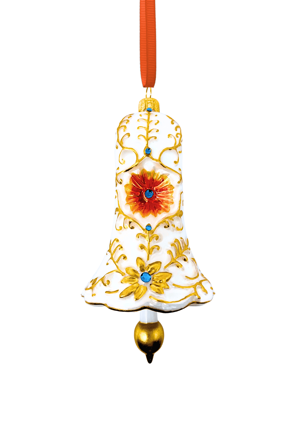 Chantilly Lace Bell Glass Blown Ornament - Che Cose Belle