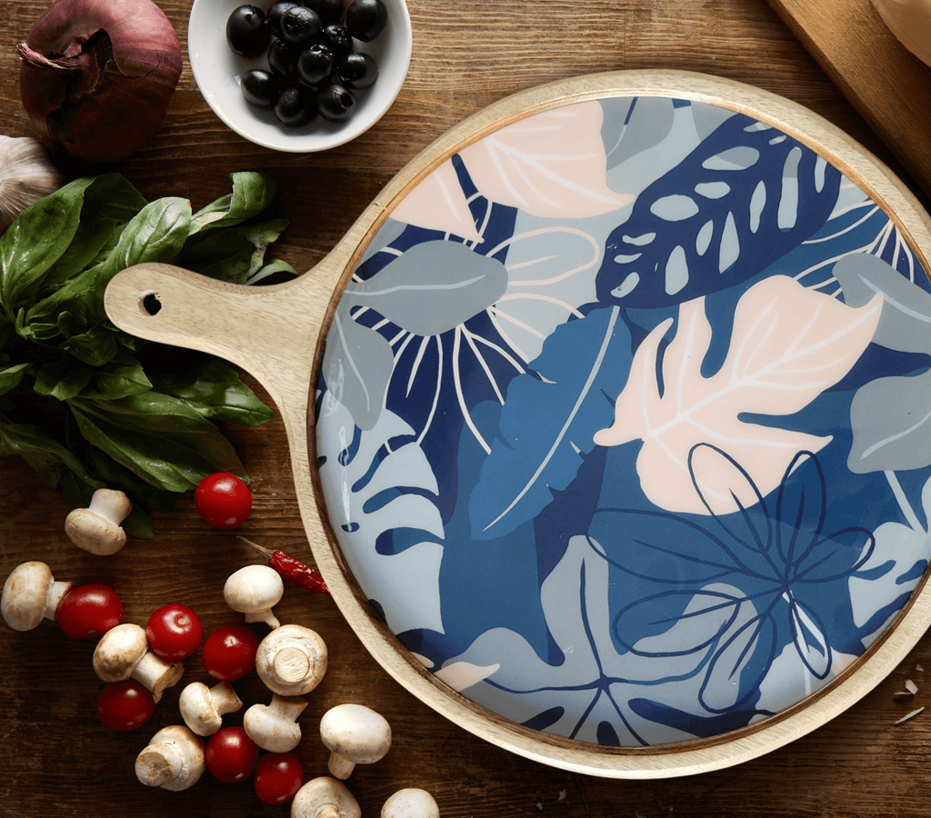 Charcuterie Board Pizza Serving Platter - Floral - Che Cose Belle