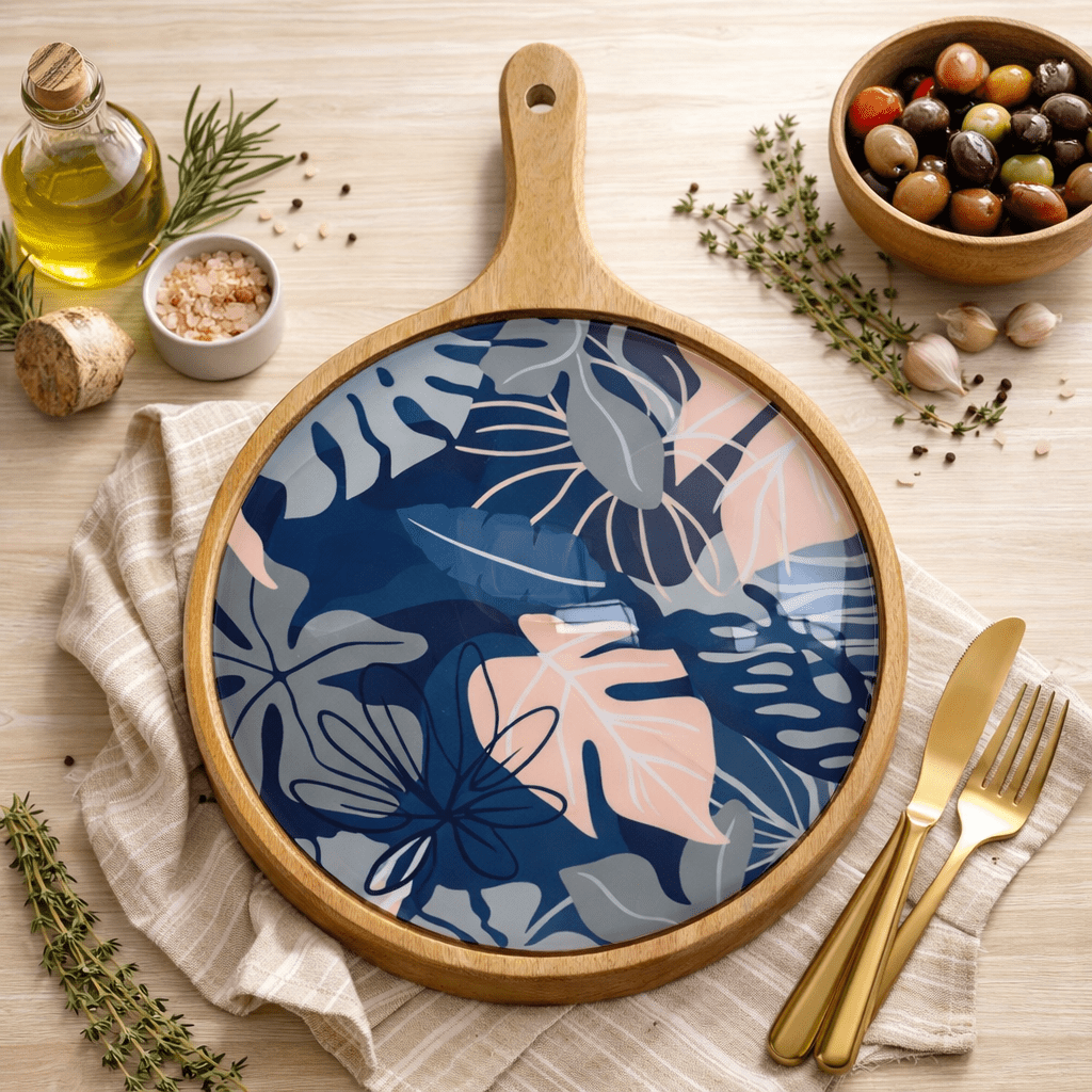 Charcuterie Board Pizza Serving Platter - Floral - Che Cose Belle