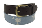 Charleston Belt Carolina Crescent Palmetto Hand-stitched Needlepoint Belt - Che Cose Belle
